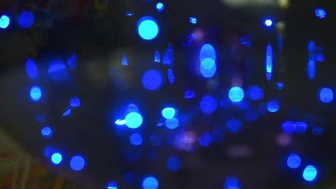 Video of blue lights bokeh, selective focus Stock-Footage 70605907