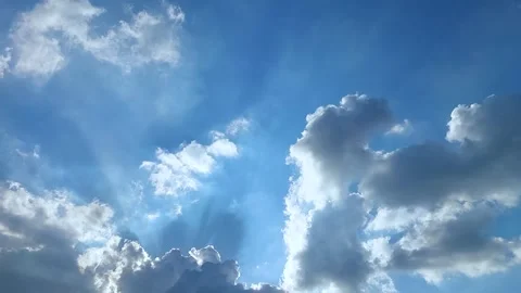 Video blue sky white clouds. Fluffy white clouds. Cumulus cloud timelapse Stock Footage 243247209