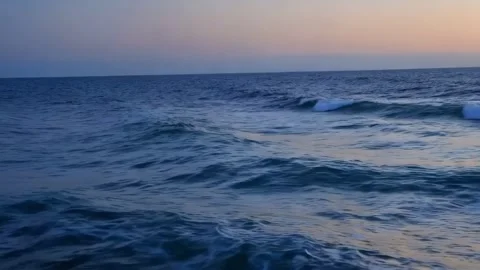 Video of blue tranquil sea with waves and skyline 1 Stock Footage 285045847