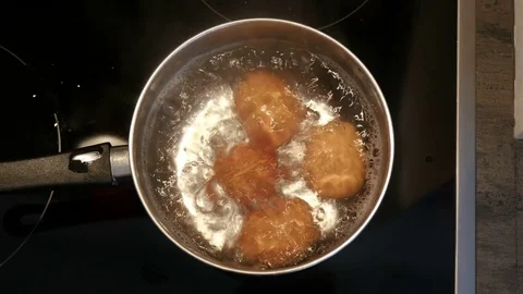 Video of boiling eggs in 4K Stock Footage 78635290