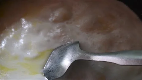 Video of boiling milk along with Vermicelli to make Samiya Payasam. Payasam i Stock Footage 138512959