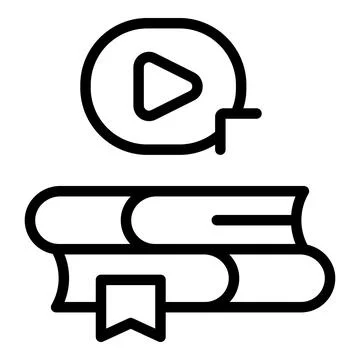 Video book icon outline vector. School education 库存插图