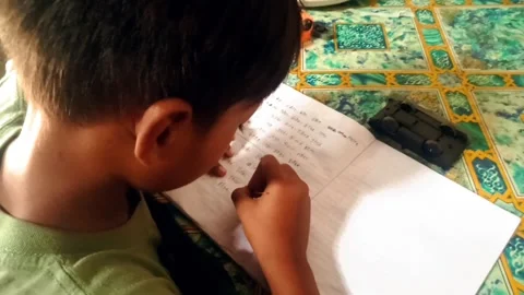 Video of boys learning to read and write Stock Footage 296517206