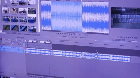 Video broadcast editing on PC Stock Footage 82415335