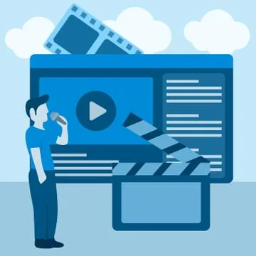 Video broadcasting live streaming access Stock Illustration