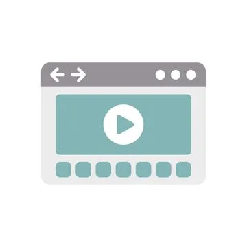 Video browser icon flat vector. Computer internet Stock Illustration