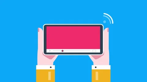 Video buffering hand holding smartphone animation. Video stock 236087077