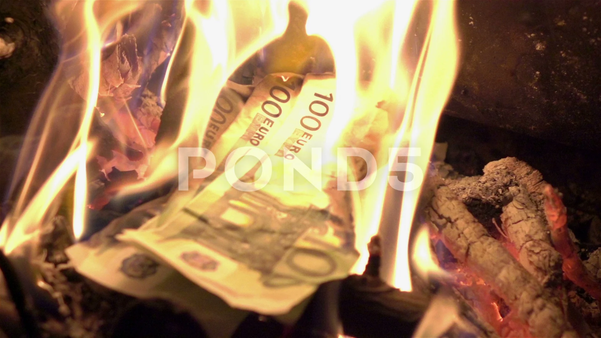 burning money animated