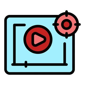 Video business idea icon vector flat Stock Illustration