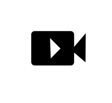 Video button with white background and play button. Stock Illustration