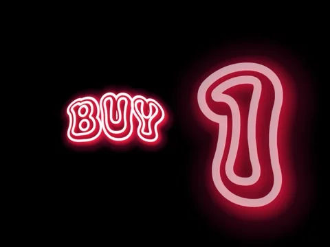 Video buy one get one free in red neon text Effect for bussiness promotion Stock Footage 241531632