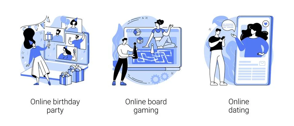 Video call abstract concept vector illustrations. Stock Illustration