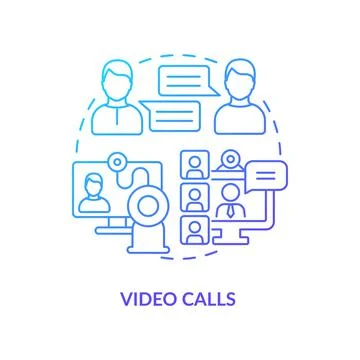 Video call blue gradient concept icon Stockillustratie
