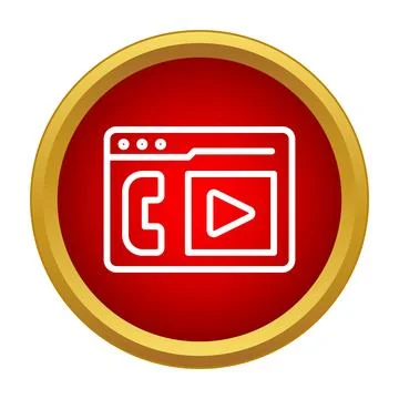 Video call browser window displaying online meeting icon Illustrazione stock