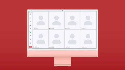 Video call chat app. Mockup video calls window overlay. Vector illustration UI Stock Illustration