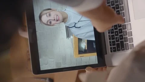 Video call concept.Shooting from the shoulder. Stock Footage 152018602
