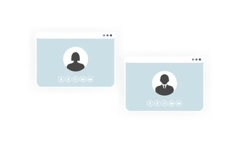 Video call conference, remote project management, quarantine, working from ho Stock Illustration