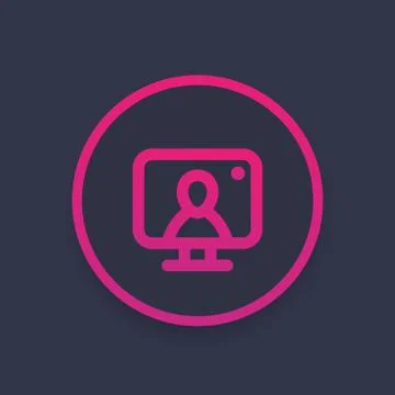 Video call, conference vector icon 스톡 일러스트
