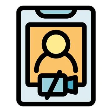 Video call is disabled during online meeting on smartphone Stock Illustration