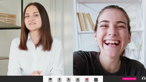 Video call e-learning chat teacher student online Stock Footage 200508058