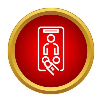 Video call group communication on a mobile phone interface Illustrazione stock