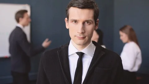 Video call with head management while teem still working on background Stock Footage 130042392