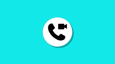 Video call icon animation on a teal background, illustrating modern communi.. Stock Footage 329273023
