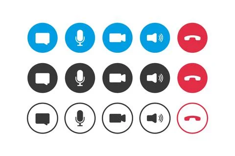 Video call icon. Flat design. Technology concept. Thin line. Vector Illustrat Stock Illustration