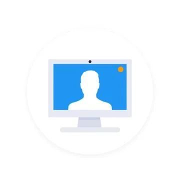 Video call icon, flat style Stock-Illustration