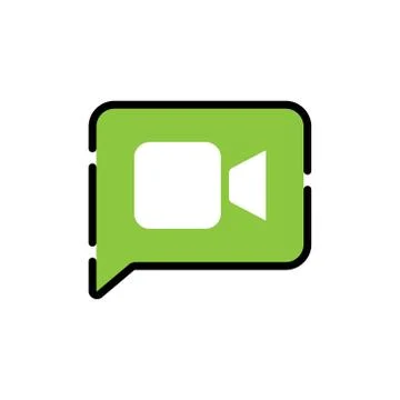 Video Call Icon Logo Vector Illustration. Video Call icon design vector templ Stock Illustration