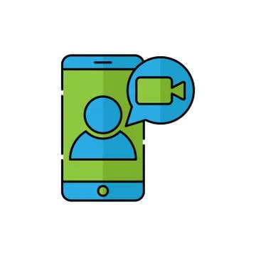 Video Call Icon Logo Vector Illustration. Video Call icon design vector templ Stock Illustration