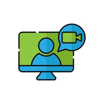 Video Call Icon Logo Vector Illustration. Video Call icon design vector templ Stock-Illustration