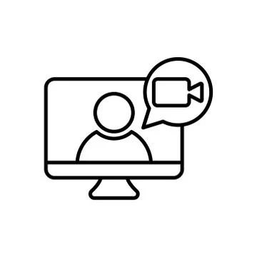 Video Call Icon Logo Vector Illustration. Video Call icon design vector templ Illustrazione stock
