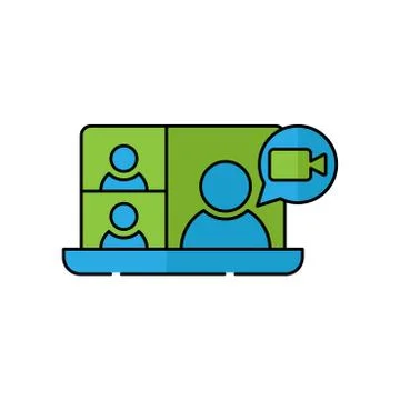 Video Call Icon Logo Vector Illustration. Video Call icon design vector templ Stock Illustration