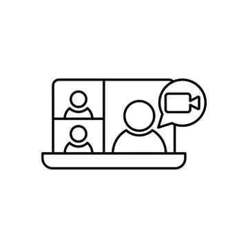 Video Call Icon Logo Vector Illustration. Video Call icon design vector templ Illustrazione stock