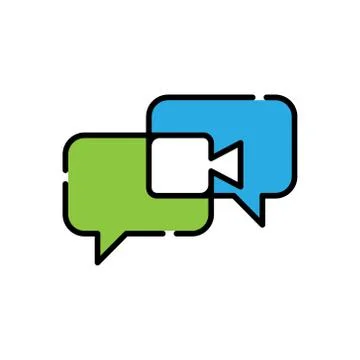 Video Call Icon Logo Vector Illustration. Video Call icon design vector templ Stock Illustration