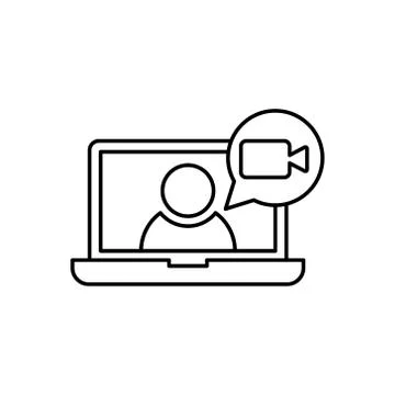 Video Call Icon Logo Vector Illustration. Video Call icon design vector templ Stock Illustration