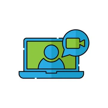 Video Call Icon Logo Vector Illustration. Video Call icon design vector templ 스톡 일러스트