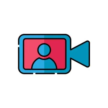 Video Call Icon Logo Vector Illustration. Video Call icon design vector templ Illustrazione stock