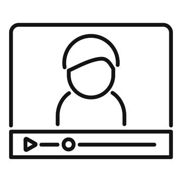 Video call icon with user avatar Stock Illustration