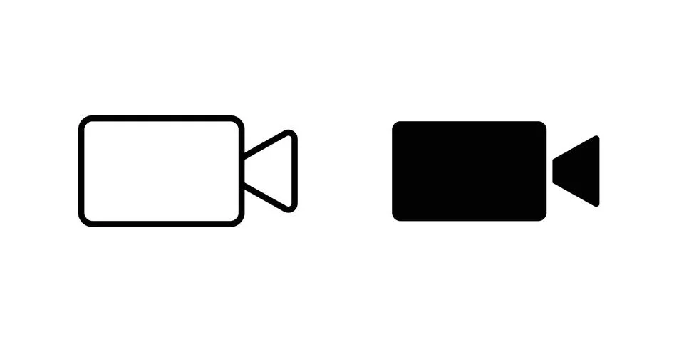 Video call icon vector concepts, line and silhouette style Stock Illustration