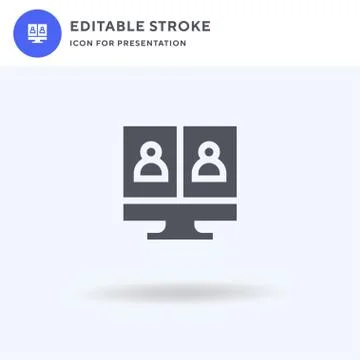 Video Call icon vector, filled flat sign, solid pictogram isolated on white Stock Illustration