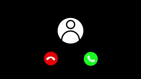 Video Call Icons With Accept Reject Options Animated On Black Background 動画素材 342698874
