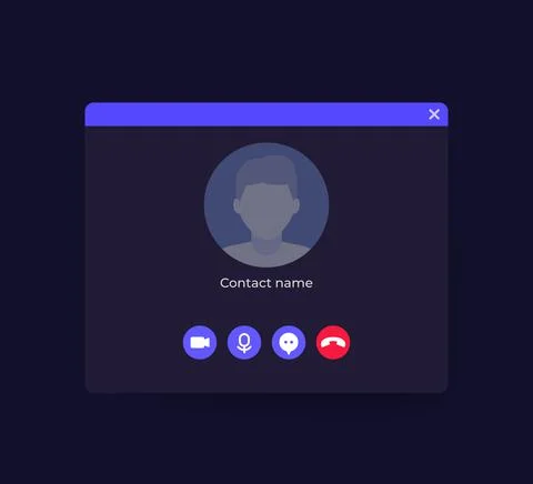 Video call interface design, vector Stock Illustration