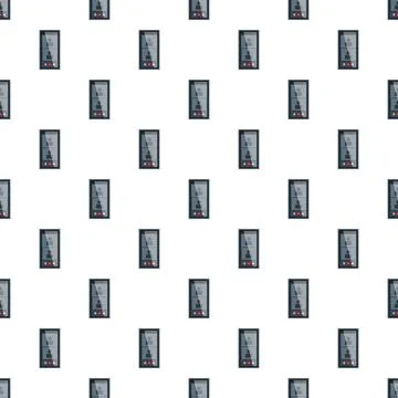 Video call interface seamless pattern on white background Stockillustratie