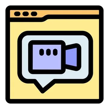 Video call interface showing in web browser window Stock Illustration