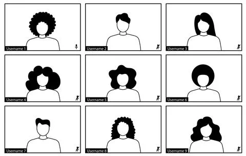 Video call layout. An application window with a place to insert your image or Stock Illustration