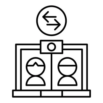Video Call Line Icon Illustrazione stock