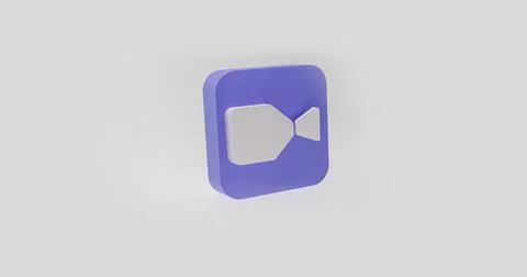 Video Call Logo 3D Rendering Illustration Stock Illustration