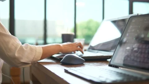 Video call meeting while work from home at living room Stock Footage 166872476